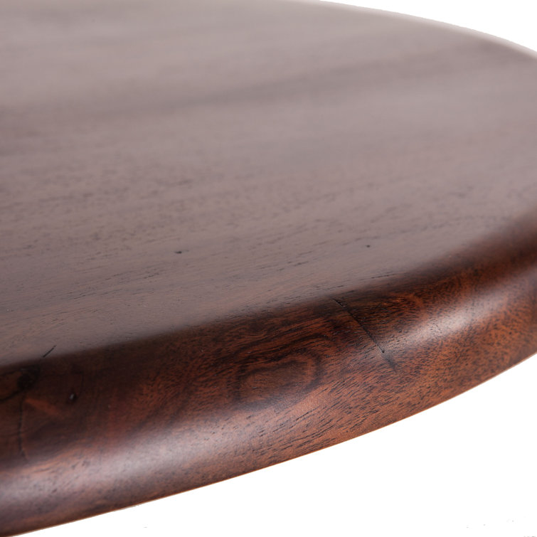 Artezia 30" Round Industrial Black/Brown Wood & Metal Side Table