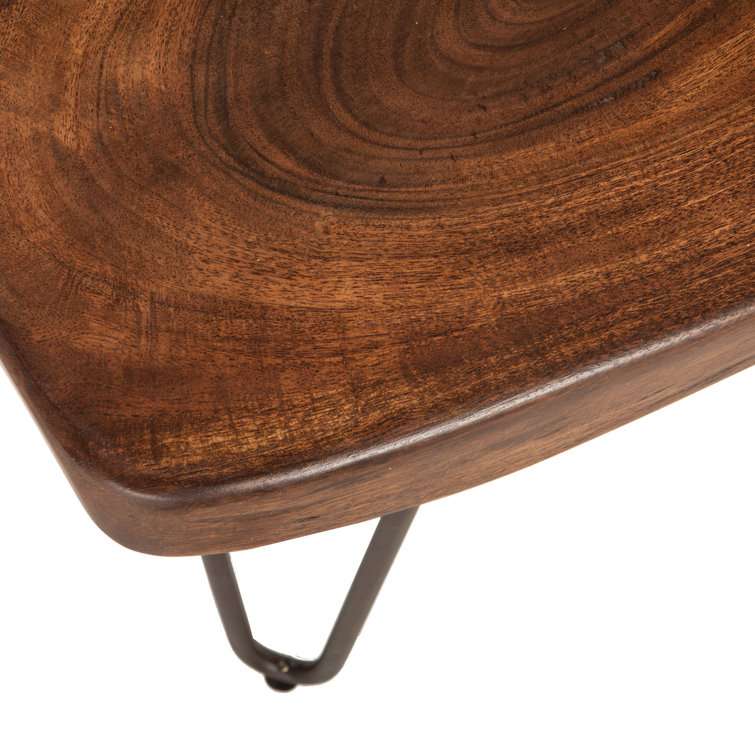 Grandby Industrial Live Edge 54" Walnut Bench with Bronze Hairpin Legs