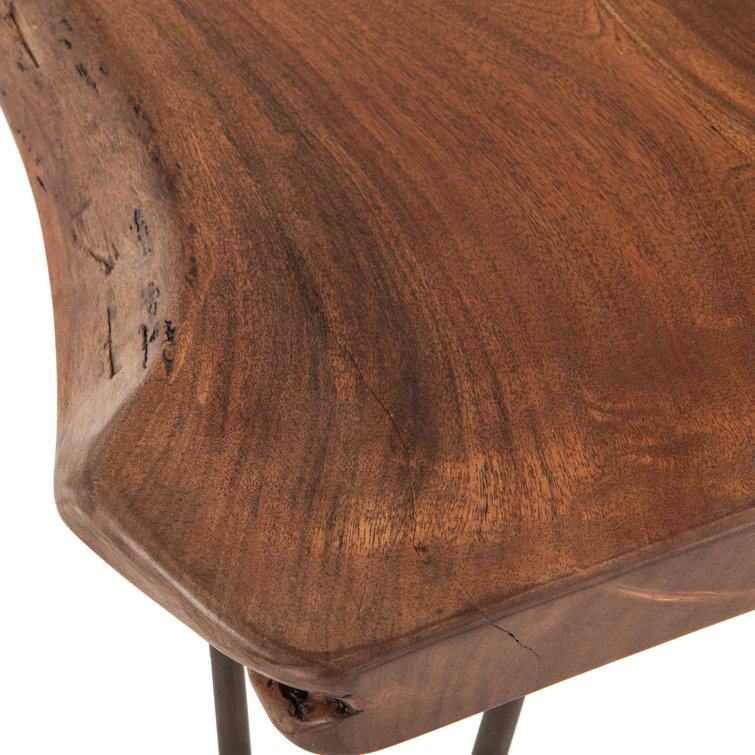 Grandby Industrial Live Edge 54" Walnut Bench with Bronze Hairpin Legs