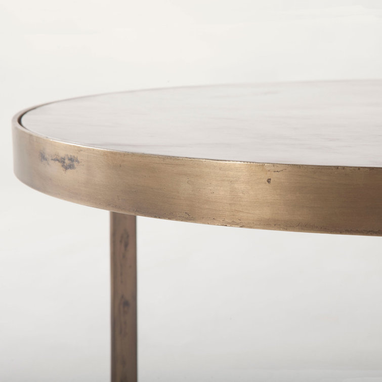 Gold and White Marble Round Nesting Coffee Tables
