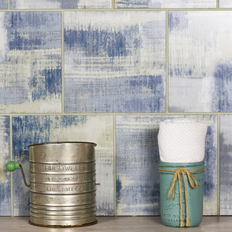 Cement Blue 8x8 Rectified Glass Wall Tile