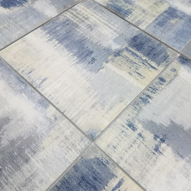 Cement Blue 8x8 Rectified Glass Wall Tile
