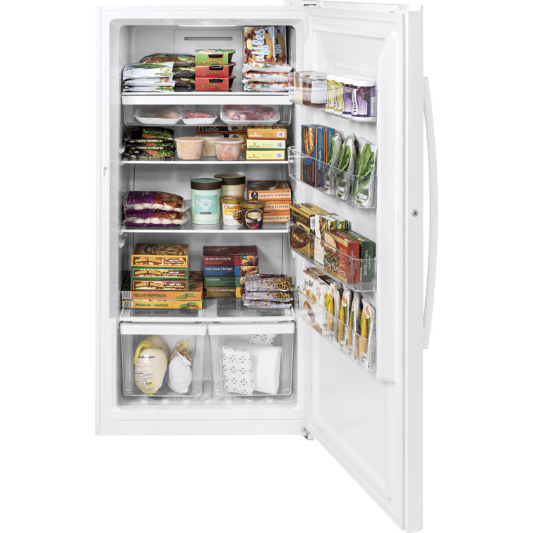 White Frost-Free Upright Freezer with Electronic Controls