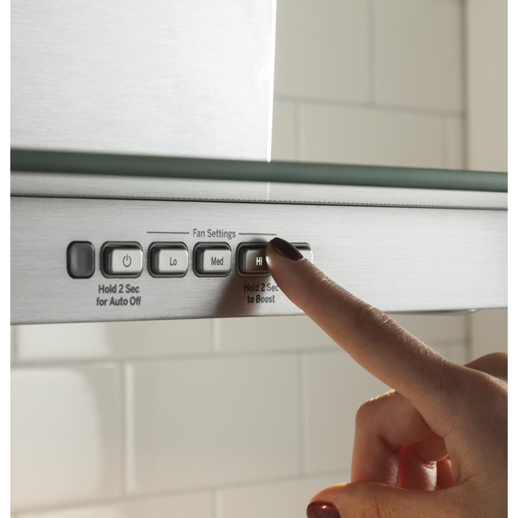 30" Stainless Steel Convertible Wall Mount Range Hood with Glass Canopy