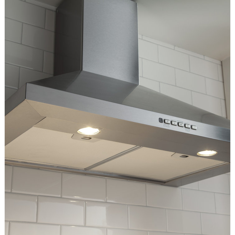 30" Stainless Steel Convertible Wall Mount Range Hood with Charcoal Filter