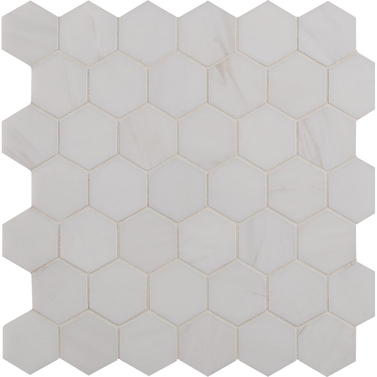 Bianco Dolomite White Marble Hexagon Mosaic Tile