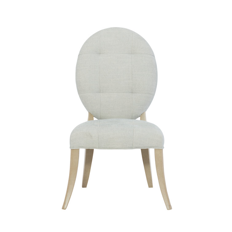 Elegant Gray Leather and Wood Traditional Side Chair