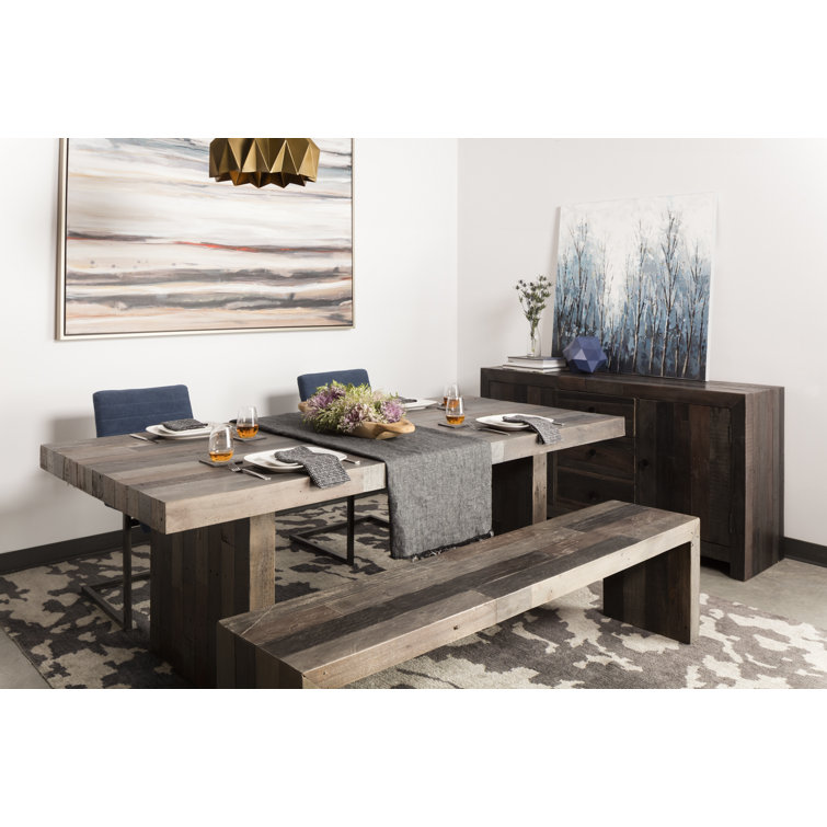 Transitional Rustic Recycled Pine 71'' Bench in Gray