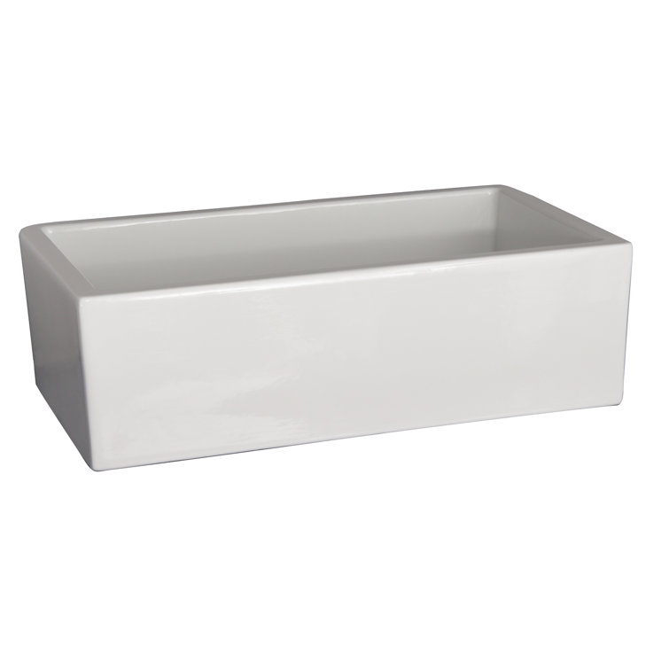 33'' White Fireclay Farmhouse Single Bowl Kitchen Sink