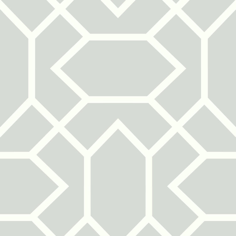 Light Gray Geometric Peel and Stick Vinyl Wallpaper