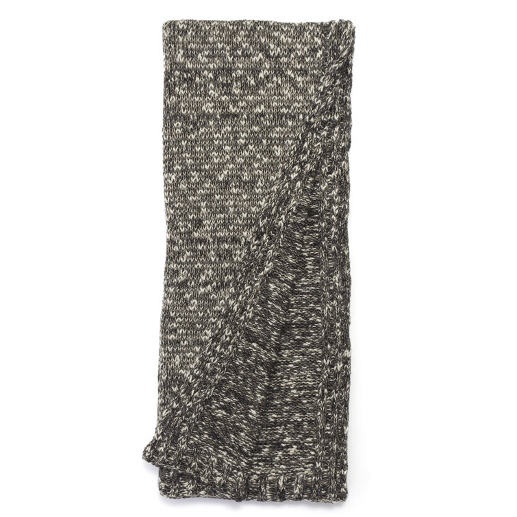 Gray Knitted Cotton Throw Blanket 50" x 60"