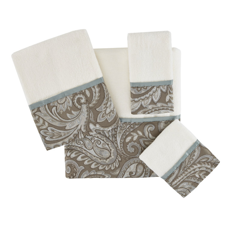 Aubrey Blue Jacquard Cotton 6-Piece Washcloth Set