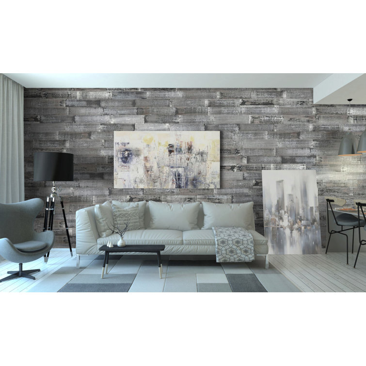 48'' Antique Textured Reclaimed Pine Wood Wall Planks