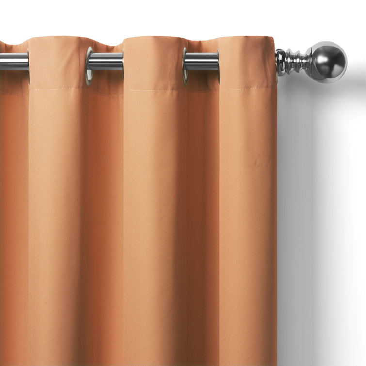 Connor Orange Polyester Room-Darkening Grommet Window Panel 52" x 108"
