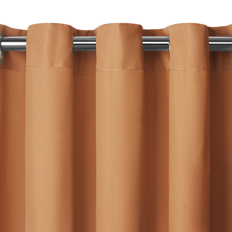 Connor Orange Polyester Room-Darkening Grommet Window Panel 52" x 108"