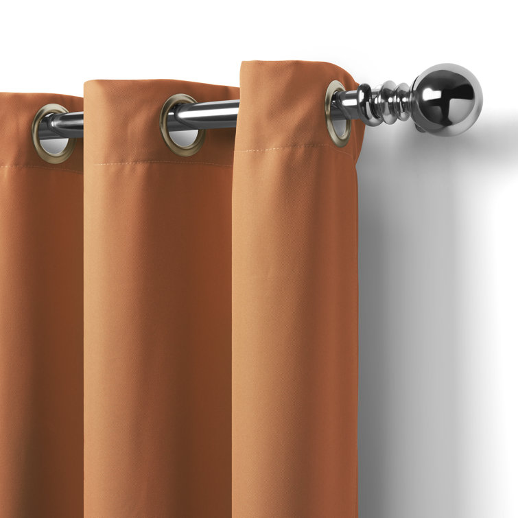 Connor Orange Polyester Room-Darkening Grommet Window Panel 52" x 108"