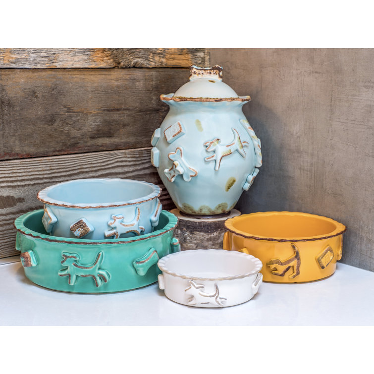 Baby Blue Ceramic Airtight Dog Treat Jar