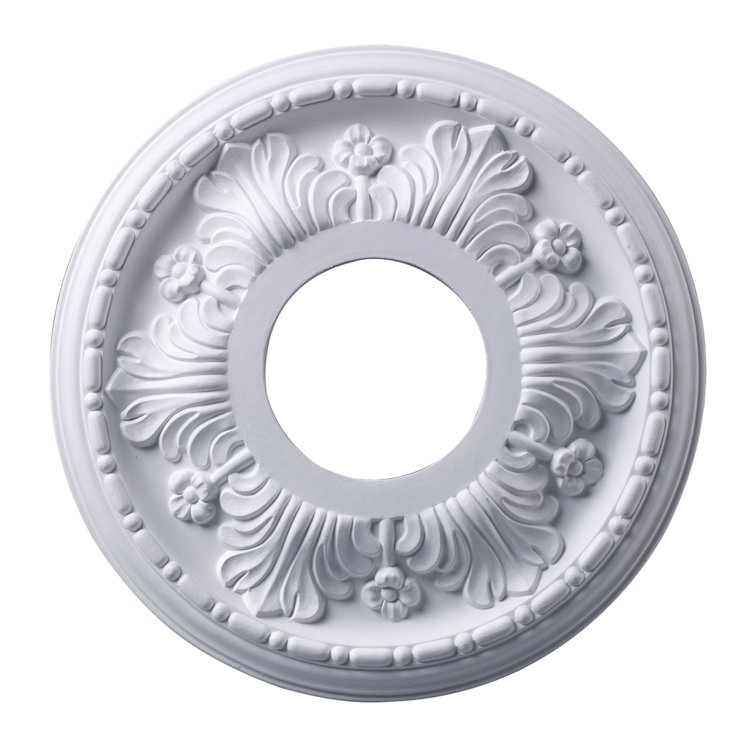 White Ornate 11-Inch Lightweight Ceiling Medallion