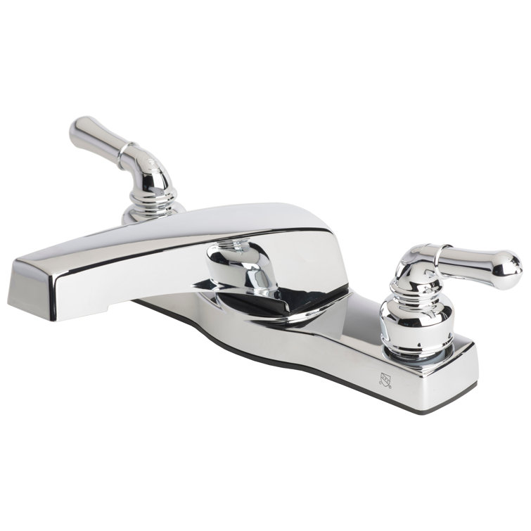 Chrome Finish Two Handle Deck Mount Tub Filler Faucet
