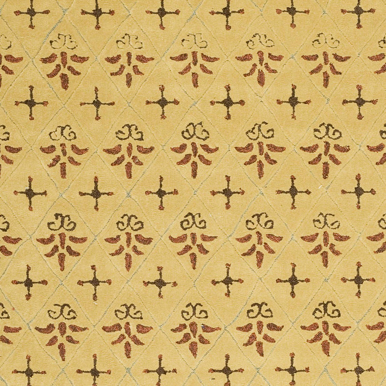 Handmade Red and Beige Floral Wool Accent Rug 2' x 3'