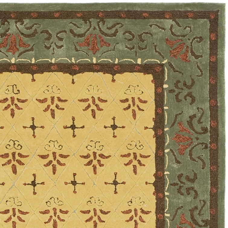 Handmade Red and Beige Floral Wool Accent Rug 2' x 3'