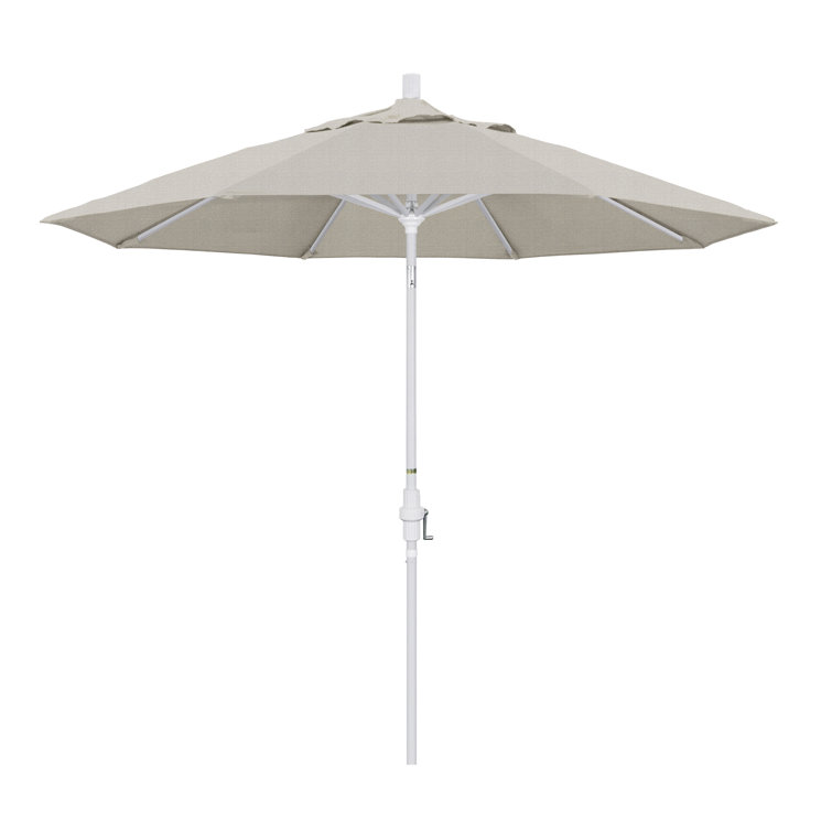 9' Granite Sunbrella Canvas Patio Umbrella with White Aluminum Pole