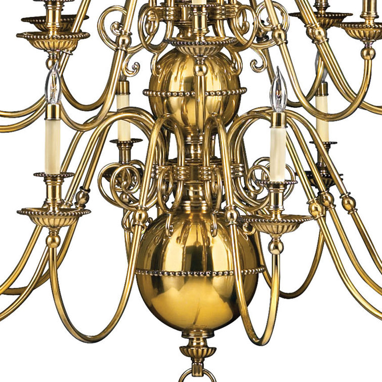 Cambridge Classic Burnished Brass Beaded 25-Light Chandelier