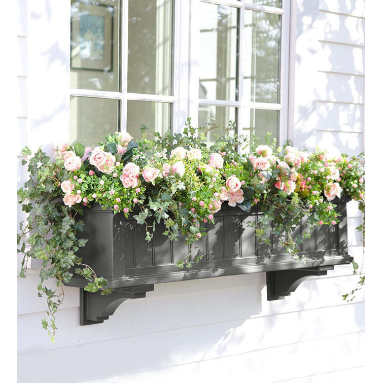 Cape Cod Black Polyethylene 36-Inch Self-Watering Outdoor Window Box