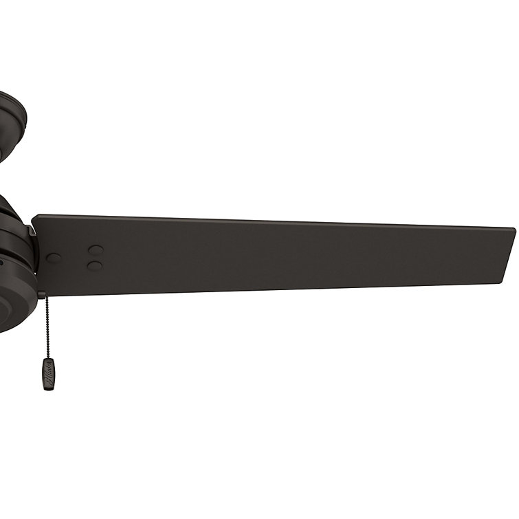 Matte Black 52" Outdoor Ceiling Fan with Reversible Blades