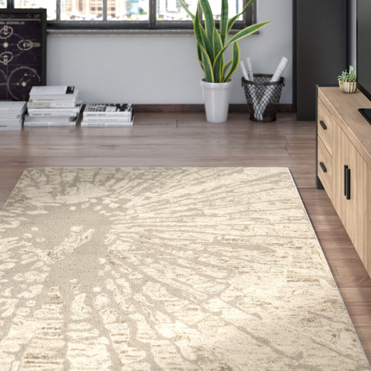 Winter Taupe Hand-Tufted Wool Abstract 5' x 8' Rug
