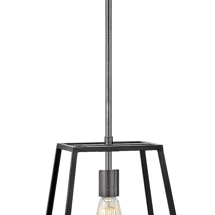 Aged Zinc Mini Pendant Light with Glass Shade