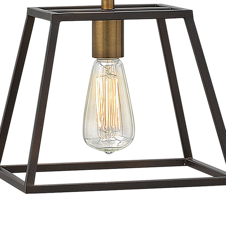 Aged Zinc Mini Pendant Light with Glass Shade