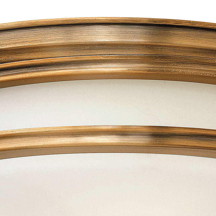 Hadley Etched Opal Glass 2-Light Flush Mount in Brushed Bronze