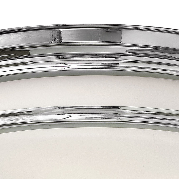 Hadley 14" Chrome and Etched Opal Glass 3-Light Flush Mount