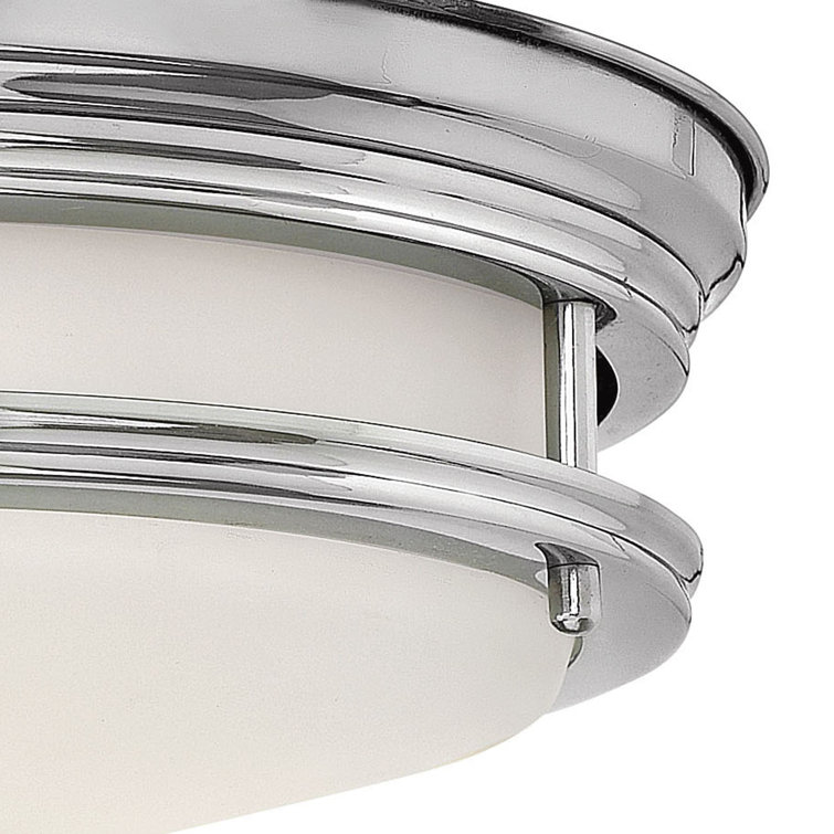 Hadley 14" Chrome and Etched Opal Glass 3-Light Flush Mount