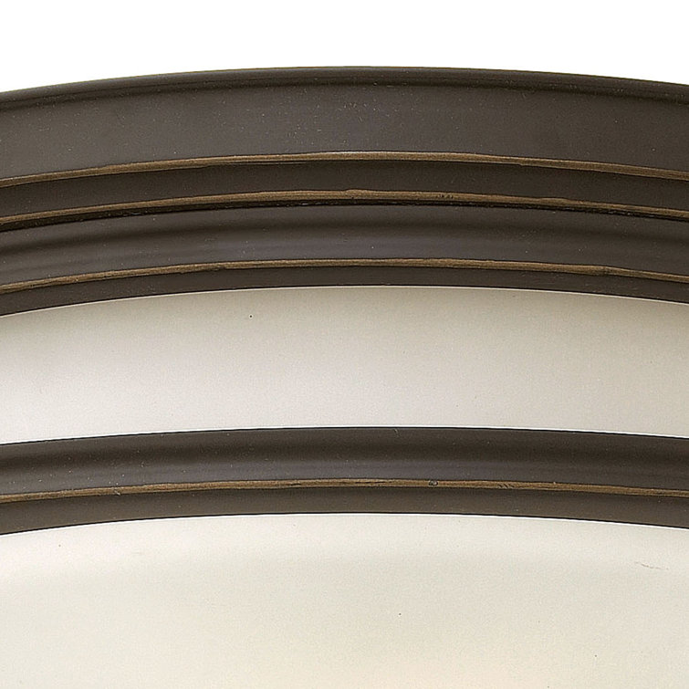 Etched Opal Glass and Oil Rubbed Bronze 3-Light Flush Mount