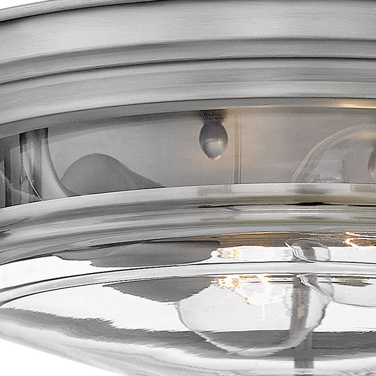 Hadley Dual-Light Brushed Bronze Flush Mount with Clear Glass