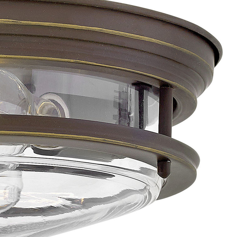 Elegant Hadley 2-Light Flush Mount in Oil Rubbed Bronze with Clear Glass
