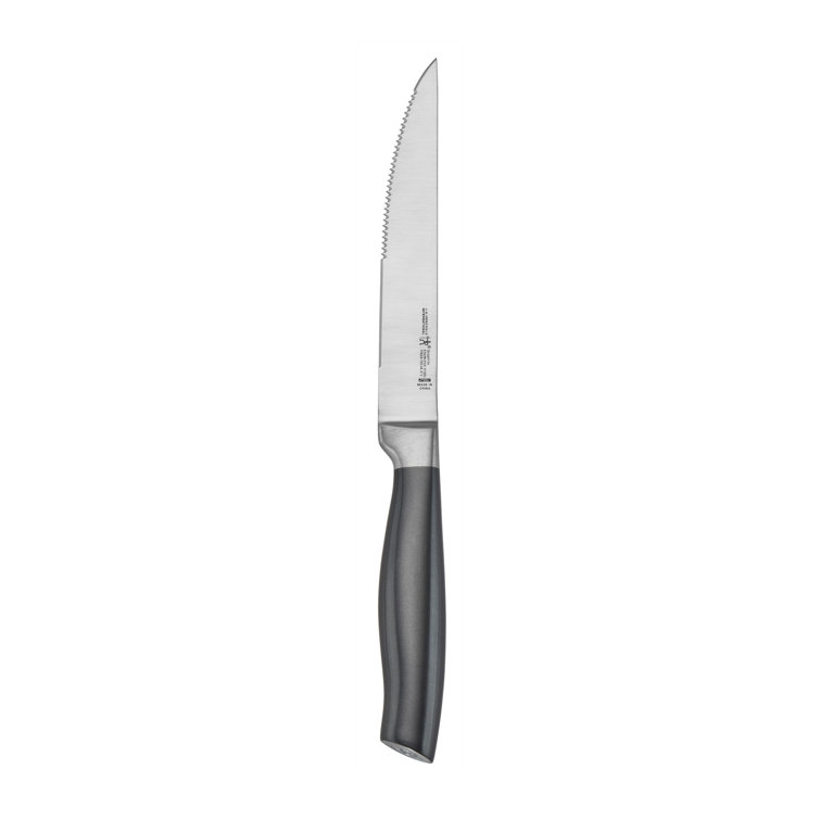 HENCKELS Graphite 13-Piece Knife Set with Block, Kitchen Knife Sharpener, Chef Knife, Steak Knife, Black, Stainless Steel