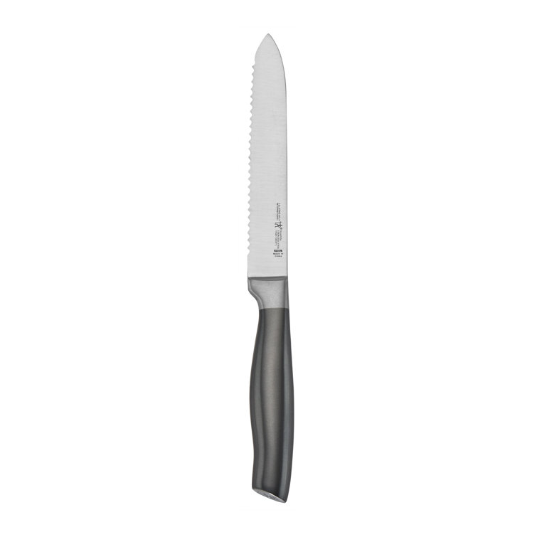 HENCKELS Graphite 13-Piece Knife Set with Block, Kitchen Knife Sharpener, Chef Knife, Steak Knife, Black, Stainless Steel