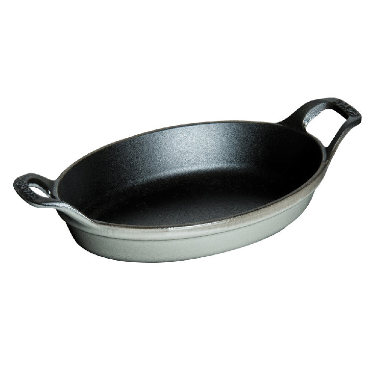 Graphite Grey Cast Iron 8-inch Oval Gratin Baking Dish
