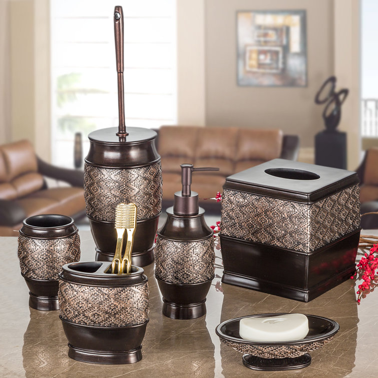Compact Brown Plastic Decorative Table Set