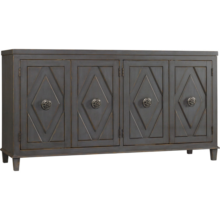 Gray Transitional 68.75'' Media Console with Cabinet