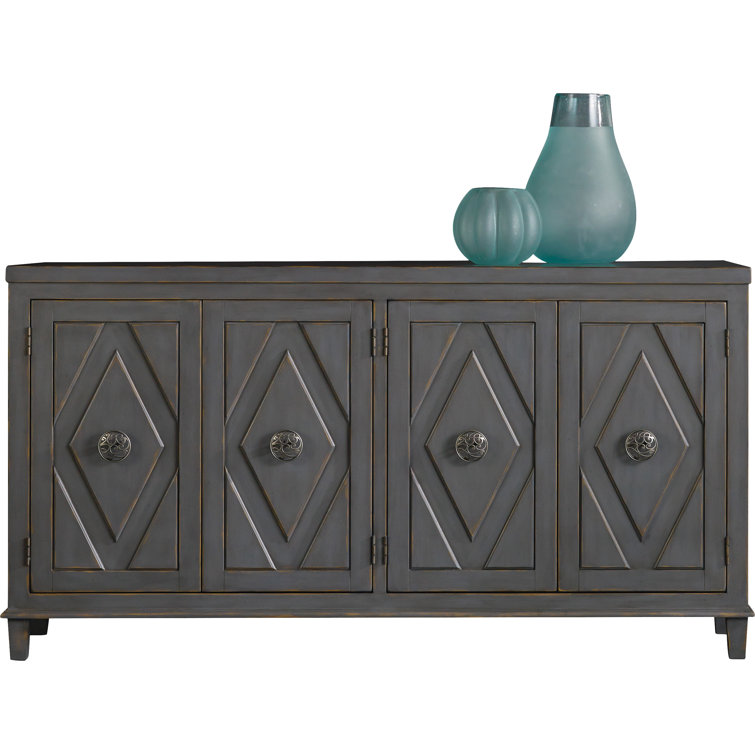 Gray Transitional 68.75'' Media Console with Cabinet