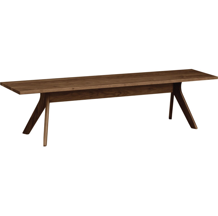 Audrey Natural Walnut Solid Wood Bench with Squared Legs