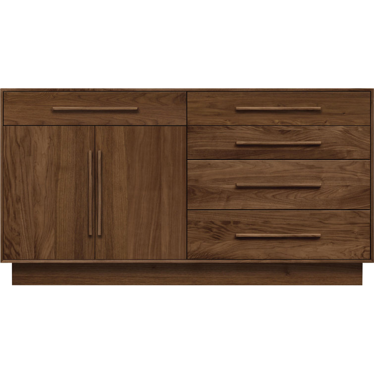 Natural Cherry 5-Drawer Combo Dresser with Soft Close