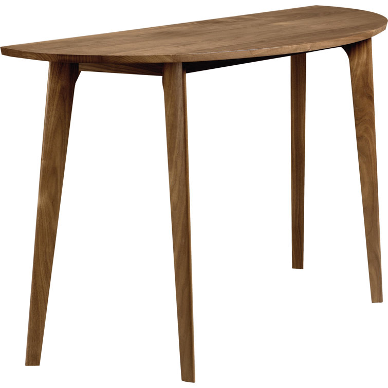 Walnut Solid Wood Demilune Console Table with Natural Finish