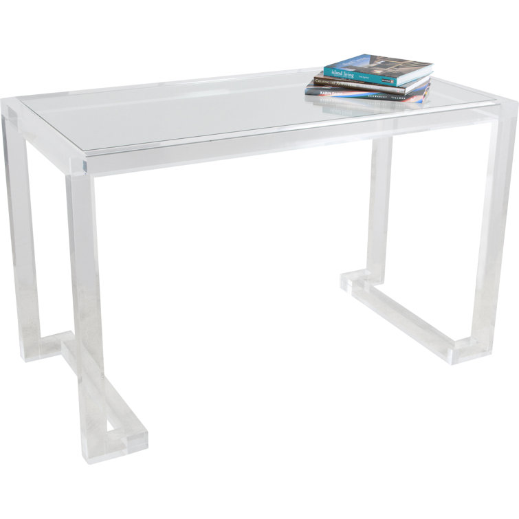 Ava 48'' Clear Acrylic and Scratch-Resistant Glass Writing Desk
