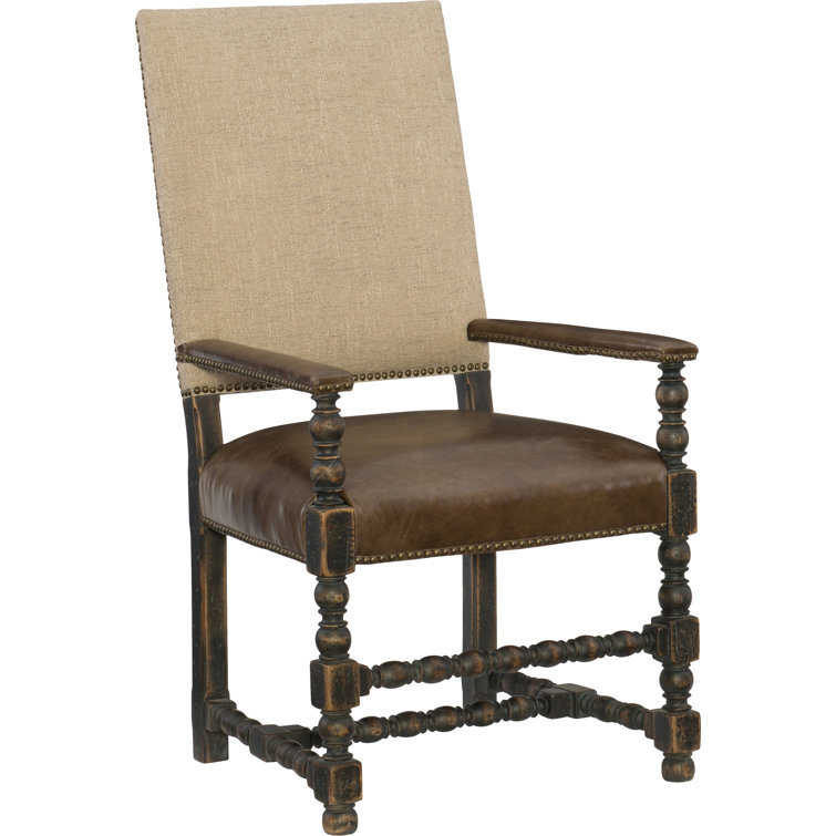 Hill Country Beige and Brown Leather Armchair
