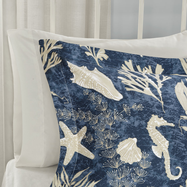 Cape Cod Blue Cotton Sateen King Comforter Set